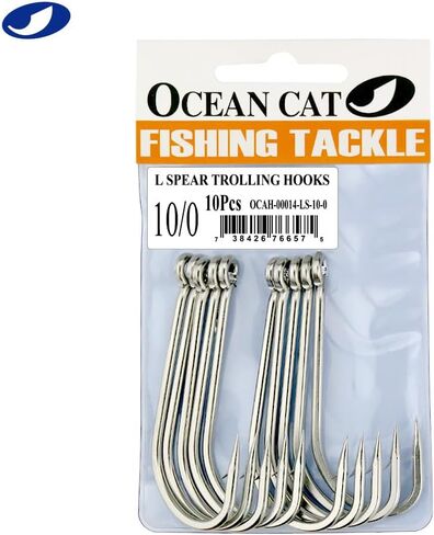 خطاف صيد السمك كلاسيكي من الفولاذ المقاوم للصدأ من OCEAN CAT، خطاف شائك قصير وطويل، خطاف الأخطبوط، خطاف التصيد الدائري، صيد السمك للمياه المالحة والمياه العذبة in Kuwait