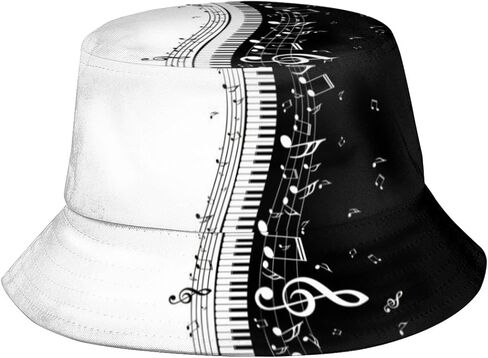 Musical Music Note Bucket Hat,Funny Beach Fisherman Hats Sun Wide Brim Cap for Women Men and Teens in Saudi Arabia