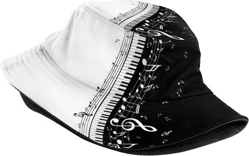 Musical Music Note Bucket Hat,Funny Beach Fisherman Hats Sun Wide Brim Cap for Women Men and Teens in Saudi Arabia