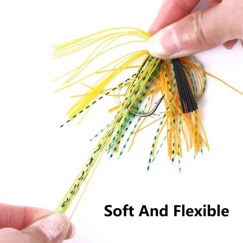 8 قطع من طُعم صيد السمك بدون أعشاب مع واقي من الأعشاب الضارة، تنورة سيليكون متعددة الألوان 10 جم 3/8 أونصة سبينيربايت لصيد سمك السلمون المرقط في المياه المالحة والمياه العذبة in Kuwait