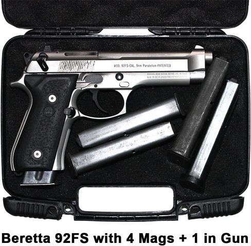 Single Pistol Case - Secure Premium Hard Plastic Gun Cases - Easy to Lock - Locking System Seals Case Tight - Fits Full Size Handgun - Foam Interior - Great for Transport in Car - Fits most Glock, Smith and Wesson (S&W), Ruger, Colt, Beretta, etc. in Saudi Arabia