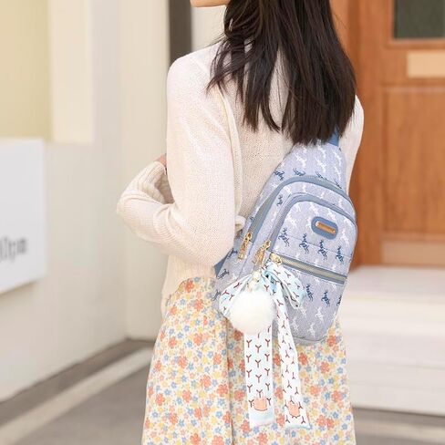 Sling Backpack Sling Bag for Women, Chest Bag Daypack Crossbody Fanny Packs Chest Bag (Light Blue) in Saudi Arabia