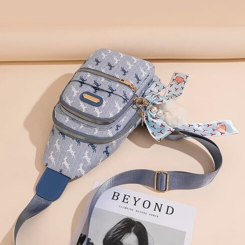 Sling Backpack Sling Bag for Women, Chest Bag Daypack Crossbody Fanny Packs Chest Bag (Light Blue) in Saudi Arabia
