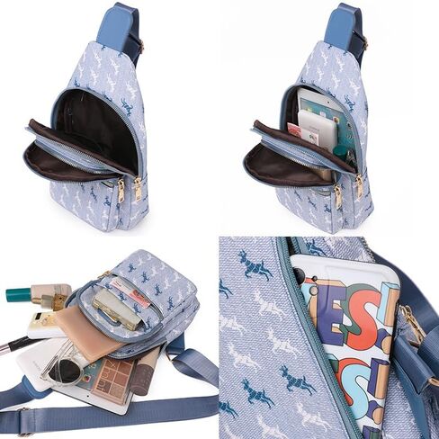 Sling Backpack Sling Bag for Women, Chest Bag Daypack Crossbody Fanny Packs Chest Bag (Light Blue) in Saudi Arabia