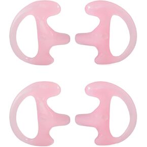 UAYESOK Soft Silicone Earmold Universal Earbuds, Ear Mold Audio Kits for Two Way Radio Acoustic Coil Tube Earpiece(2 Pairs, Pink, Medium Size)