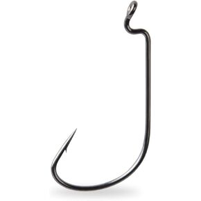 Mustad UltraPoint Mega-Bite Wide Gap Soft Plastic Hook with Offset Shank (Pack of 5), Black Nickel, 4/0