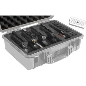 Case Club Foam Only: Fits Pelican 1500-5 Pistol Foam Set with Silica Gel Canister to Help Prevent Rust