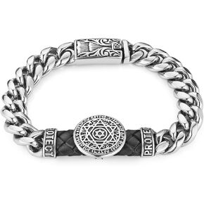 HZMAN Knight Templar Red Cross Bracelet Put On The Whole Armor of God Eph 6:13-17 Stainless Steel Cuban Chain Link Bracelet Commemorative Gift in Saudi Arabia