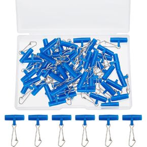 100pcs Fishing Line Sinker Slides Rig with Duo Lock Snap Sinker Slider Swivel Snap Kit Weight Connectors for Catfish, Blue
