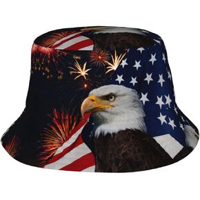 USA Flag Sun Hats for Men Women 4th of July American Flag Bucket Hat Wide Brim Summer Sun Protection Hat