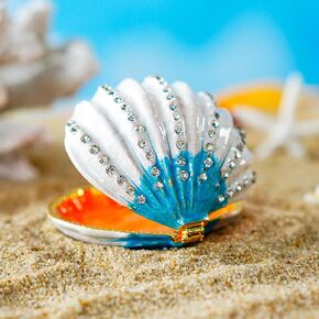 YU FENG Crab Jewelry Trinket Boxes Hinged Animal Jeweled Trinket Box Decorative Crab Collectible Figurine