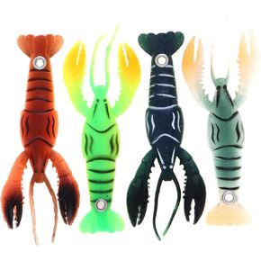 OriGlam 4pcs 3.5inch Crawdad Fishing Lures Lobster Lure, Soft Fishing Lure Crawfish Bait Shrimp Lobster Claw Artificial Lure, Soft Crawfish Fishing Lures Soft Crawfish