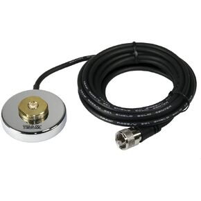 Tram UHF Strong 2-1/2-In. NMO Magnet Mount for High Frequencies, 12-Ft. Cable with PL-259 Connector (Chrome Plated)