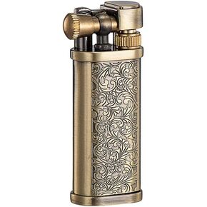 Mini Kerosene Lighter Creative Retro Old-Fashioned Grinding Wheel Lighter Men's Gift (HT718GLASS)