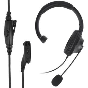 Single Side Earmuff Noise Cancelling Overhead Headset with Boom Mic PTT for APX4000 APX6000 APX7000 APX8000 XPR6550e XPR7350e XPR7550e Walkie Talkie