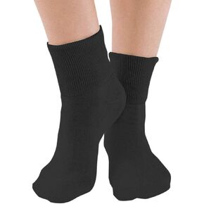6 Pair Women's Multicolored Buster Brown Elastic-Free Cotton Socks - Sock Size 12 -Fits Shoe Sizes 11-12