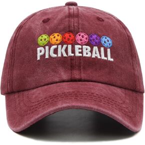 Pickleball Hat for Women Men, Adjustable Embroidered Washed Pickleball Baseball Cap for Pickleball Lovers