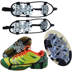 Gripper Spike, Treeresea Universal Non Slip Gripper Spikes for Shoes, Shoe Ice & Snow Grips for Ice Sports- Anti Slip Rubber Grips with Steel Studs Crampon(2 Pairs)
