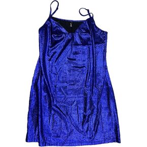 Allegra K Women's Sparkly Metallic Halloween Spaghetti Strap Club Party Mini Dress in Kuwait