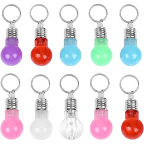 21pcs Color Luminous Key Chain Wallet Keychain LED Flashlights Colored Light Bulbs Funny Keychains Light up Toys Ornaments Halloween Decorations Cute LED Color Bag