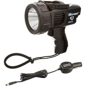 STREAMLIGHT Lightweight Rechargeable Long-Range 1000 Lumens Waypoint 300 Black Spotlight w/120V AC Charger with Waypoint Rechargeable/Super Siege 12V DC Cord in Kuwait