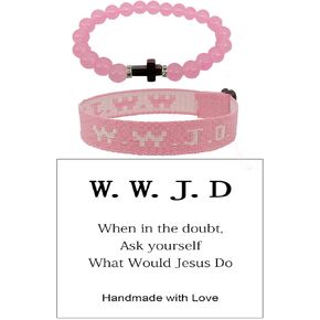 CHUU YUNG What Would Jesus Do Bracelets WWJD Letter Matching Couples Hnadmade Braided Bracelets Inspirational Religious Christian Jewelry Friendship Gift in Kuwait