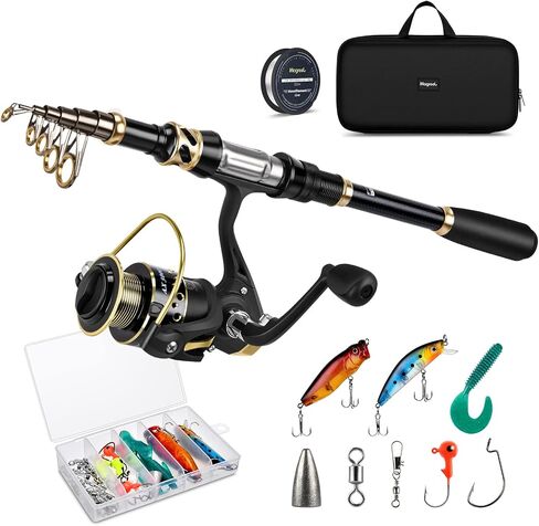 Fishing Rod and Reel Combo Telescopic Pole Set with Fishing Line, Fishing Lures Kit and Carrier Bag for Sea Saltwater Freshwater, 6/7/8/9 Feet in Saudi Arabia