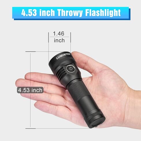 LUMINTOP D2 High Lumen Flashlight Rechargeable 1000 Lumens LED - 1158ft Pocket Thrower, Type-C Charging, 4 Modes, Strong Light, Bright Small, IPX68 Waterproof Torch - Outdoor, Search, Power Shortage in Saudi Arabia