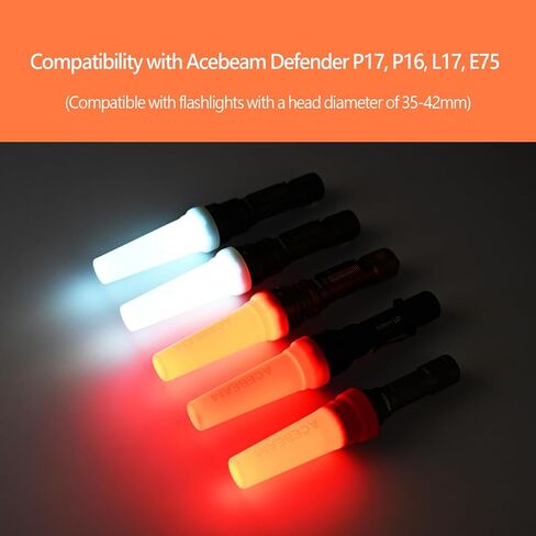 2 حزمة من عصا المرور ACEBEAM [ASTW-01]، ناشر مصباح يدوي متوافق مع Acebeam Defender P17، P16، L17، E75، L16 2.0، عصا إشارة التحكم في حركة المرور للمطار، مواقف السيارات، توجيه السيارة (أبيض + أحمر) in Kuwait