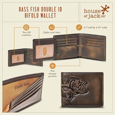 HoJ Co. DUCK Bifold Wallet For Men | Outdoor Sportsman Men's Wallet | Hand Burnished Full Grain Leather | Mens Slim Wallet | Duck Hunter Gift in Saudi Arabia