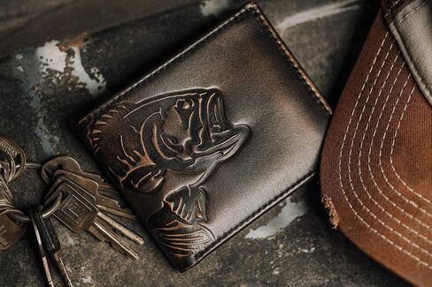 HoJ Co. DUCK Bifold Wallet For Men | Outdoor Sportsman Men's Wallet | Hand Burnished Full Grain Leather | Mens Slim Wallet | Duck Hunter Gift in Saudi Arabia