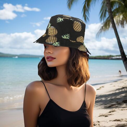 Joylife Banana Print Bucket Hat Fruit Pattern Fisherman Hats Summer Reversible Packable Cap in Kuwait
