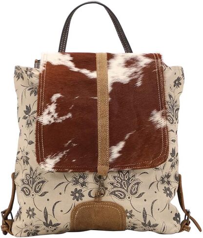 Myra Bag Stalk Upcycled Canvas & Cowhide Backpack S-1439 in Saudi Arabia