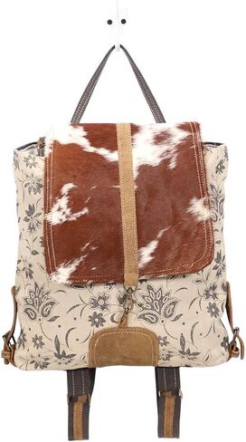 Myra Bag Stalk Upcycled Canvas & Cowhide Backpack S-1439 in Saudi Arabia
