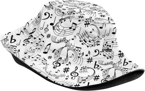 Musical Music Note Bucket Hat,Funny Beach Fisherman Hats Sun Wide Brim Cap for Women Men and Teens in Saudi Arabia