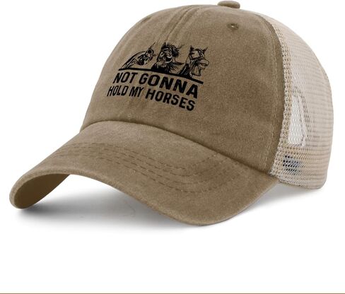 Not Gonna Hold My Horses Hat Trucker Hat Men Vintage Mesh Cap for Summer in Saudi Arabia