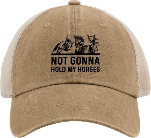 Not Gonna Hold My Horses Hat Trucker Hat Men Vintage Mesh Cap for Summer in Saudi Arabia