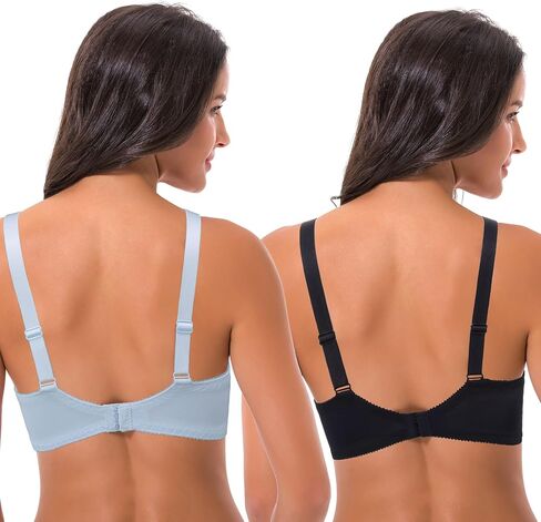 Curve Muse Women's Plus Size Unlined Minimizer Underwire Full Figure Bra-3Pack in Kuwait