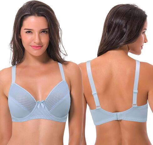 Curve Muse Women's Plus Size Unlined Minimizer Underwire Full Figure Bra-3Pack in Kuwait