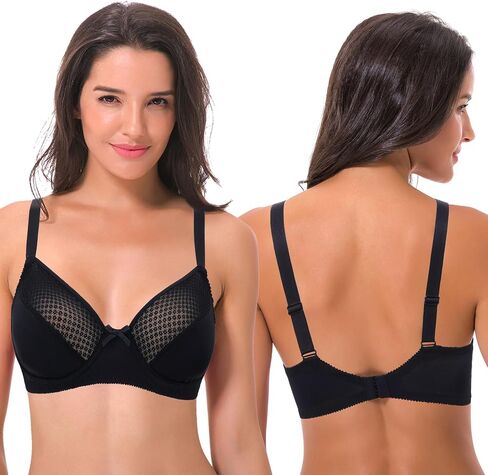 Curve Muse Women's Plus Size Unlined Minimizer Underwire Full Figure Bra-3Pack in Kuwait
