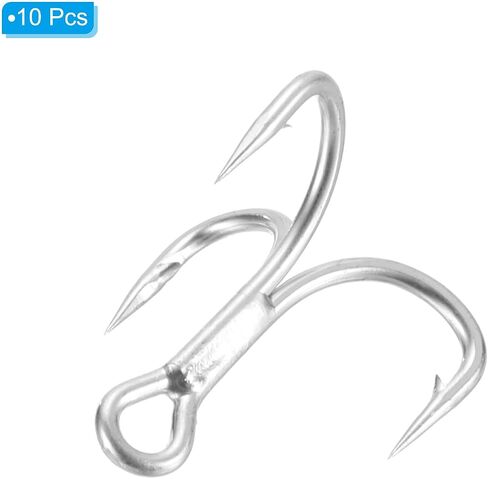 PATIKIL Fishing Treble Hooks, 4X Strong Treble Fish Hook High Carbon Steel Fishing Hooks Round Bend Barbed for Freshwater Saltwater in Saudi Arabia