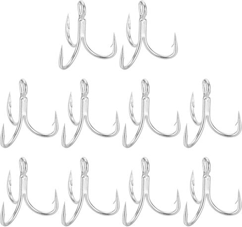 PATIKIL Fishing Treble Hooks, 4X Strong Treble Fish Hook High Carbon Steel Fishing Hooks Round Bend Barbed for Freshwater Saltwater in Saudi Arabia