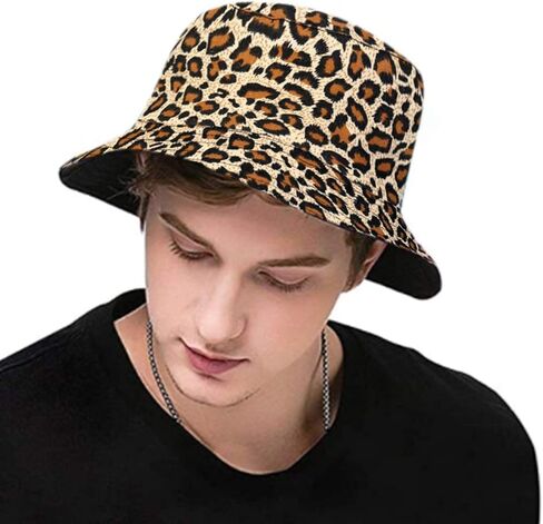 Unisex Fashion Print Bucket Hat Double-Side-Wear Fisherman Summer Sun Cap in Saudi Arabia