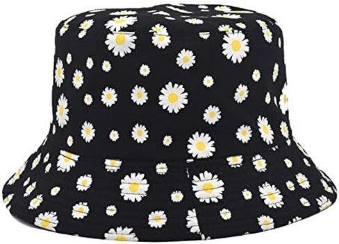 Unisex Fashion Print Bucket Hat Double-Side-Wear Fisherman Summer Sun Cap in Saudi Arabia