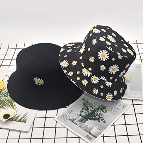 Unisex Fashion Print Bucket Hat Double-Side-Wear Fisherman Summer Sun Cap in Saudi Arabia
