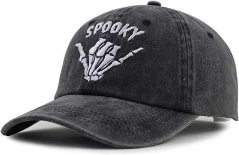Spooky Gifts for Women Men, Funny Embroidered Halloween Hat, Adjustable Cotton Skeleton Fingers Baseball Cap, Halloween Christmas Birthday Gifts for Girlfriend Boyfriend Dad Mom Wife Husband Friends in Kuwait