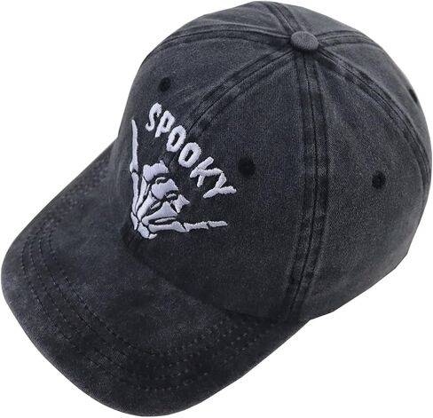 Spooky Gifts for Women Men, Funny Embroidered Halloween Hat, Adjustable Cotton Skeleton Fingers Baseball Cap, Halloween Christmas Birthday Gifts for Girlfriend Boyfriend Dad Mom Wife Husband Friends in Kuwait