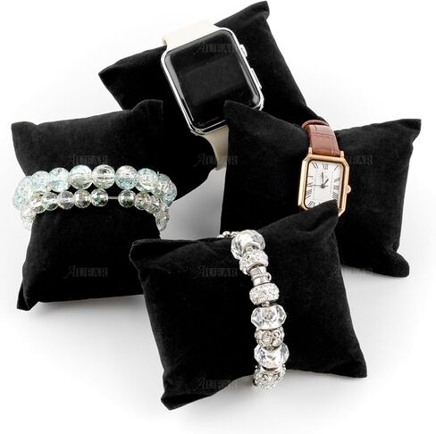 AUEAR, Velvet Bracelet Watch Pillow Black Jewelry Pillows Watch Bracelet Bangle Cushions Display Stand Set for Box (20 Pcs) in Saudi Arabia