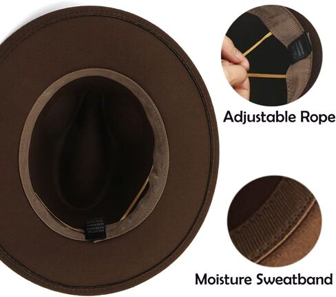 قبعة فيدورا ذات حافة واسعة للسيدات من HUDANHUWEI، قبعة أنيقة من اللباد in Kuwait