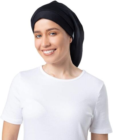 قبعة المطر النسائية Hairbrella Lite للشعر الطويل - قبعة حماية الشعر مقاومة للماء مبطنة بالساتان مع حزام قابل للتعديل | قابلة للطي in Kuwait